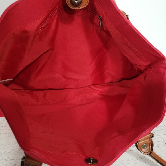 Disney  Winnie the Pooh  Red Canvas Shoulder Bag Handbag Purse  faux leather str - Picture 6 of 10